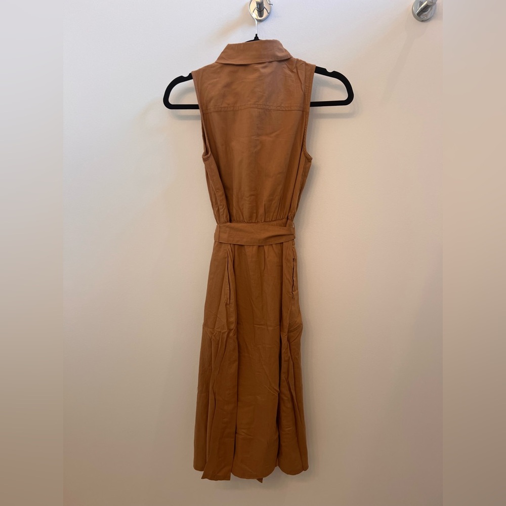 Pact 100% Organic Cotton Sunset Sleeveless Shirtdress in Brown Sugar - Picture 9 of 9